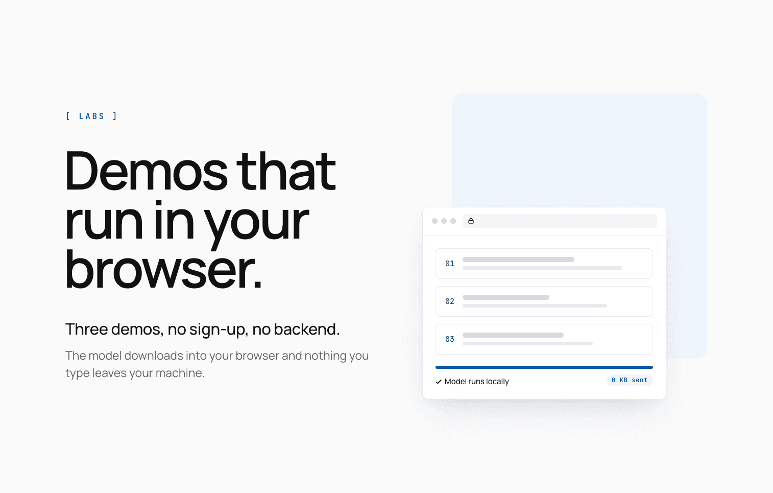 Labs illustration: AI demos running in the browser
