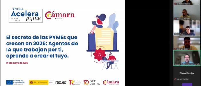 Leading the digital transformation in the conference with AI Granada Foundation and Chamber of Commerce (AceleraPyme)